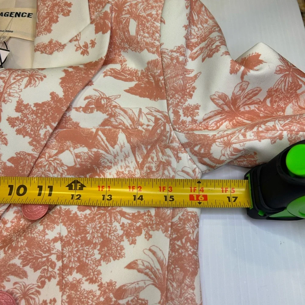 💗”L’Agence” NWT Elegant & Beautiful Pink/Cream Printed Women's Blazer Size S💖 - Picture 14 of 17